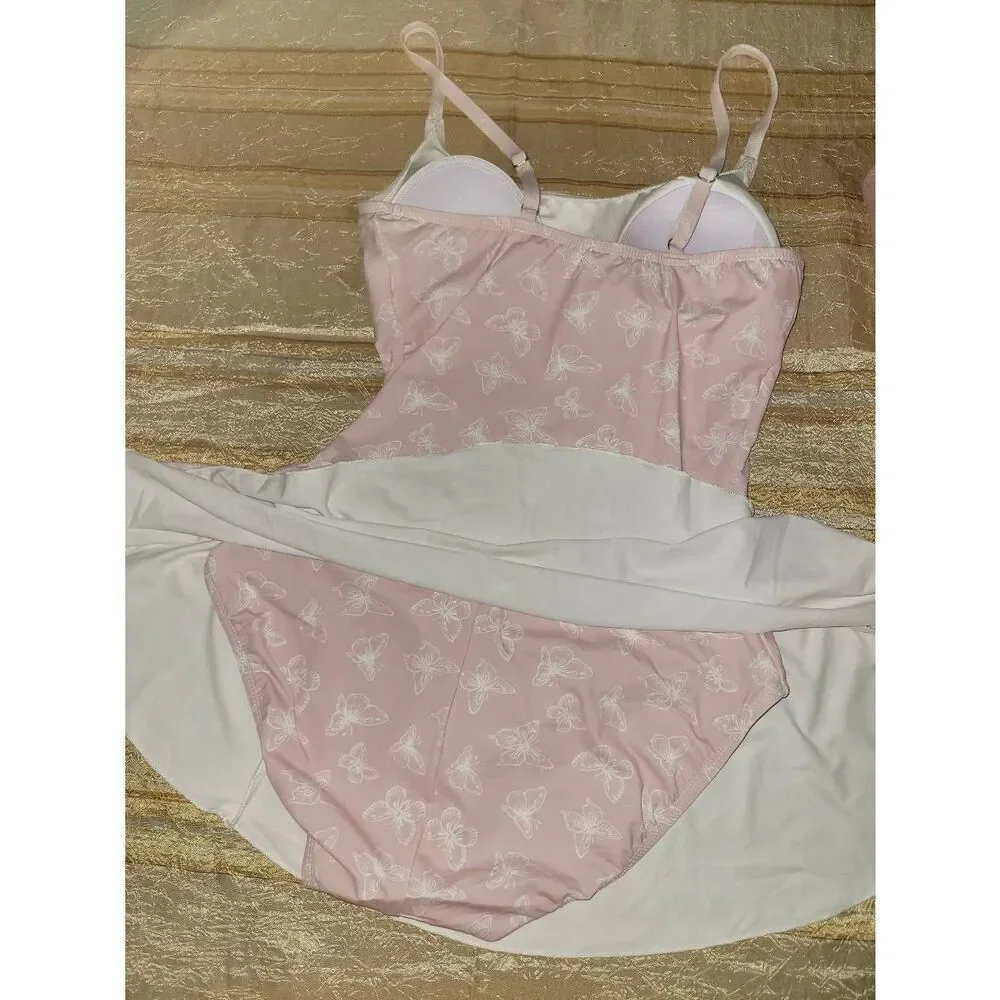 Pink butterfly pattern One piece bathing suit - Picture 6 of 10